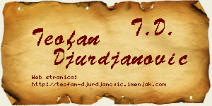 Teofan Đurđanović vizit kartica